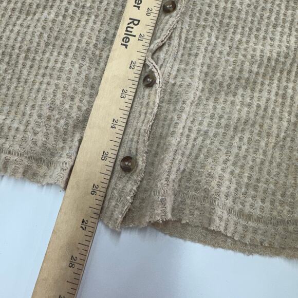 Out From Under Cardigan Women Medium Tan Jojo Thermal V Neck‎ Oversized Sweater - Picture 11 of 11